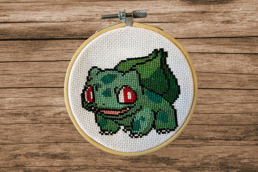 Bulbasaur Small Cross Stitch Hoop