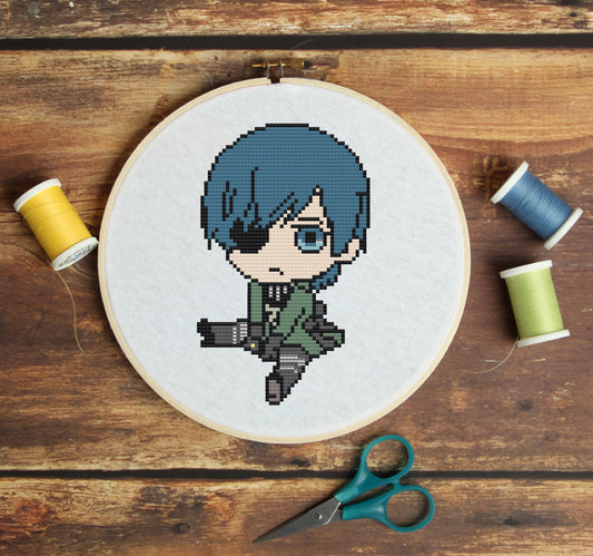 Ciel Phantomhive from Black Butler Cross Stitch Pattern