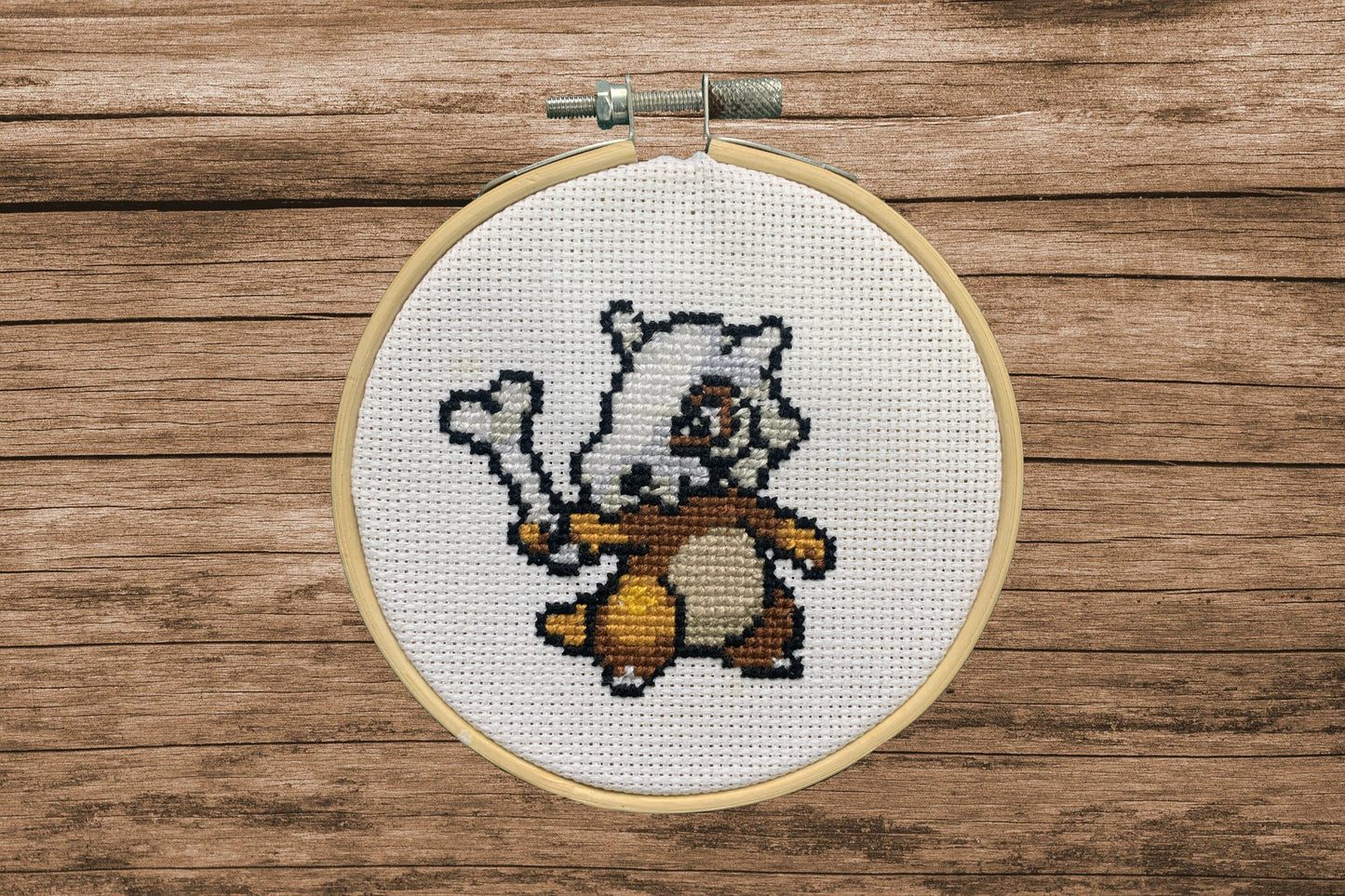 Cubone Small Cross Stitch Hoop