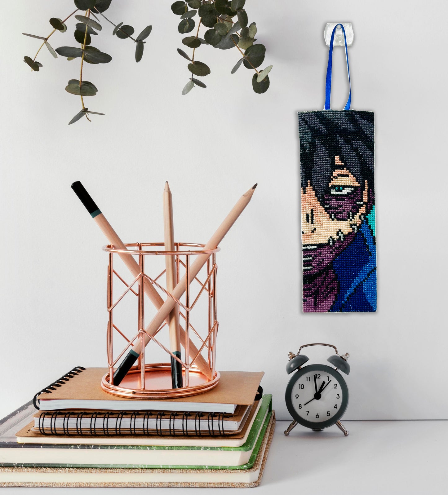 Dabi Cross Stitched Bookmark / Wall Hanging