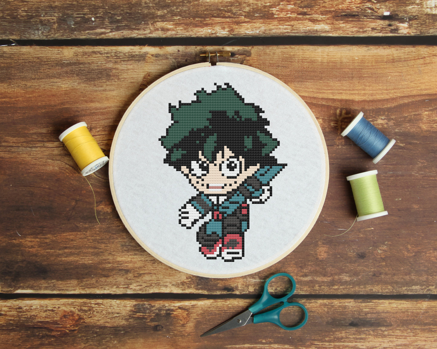 Deku from My Hero Academia Cross Stitch Pattern