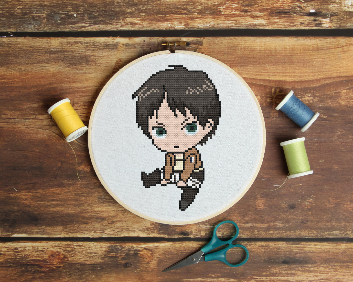 Eren Jager from Attack on Titan Cross Stitch Pattern