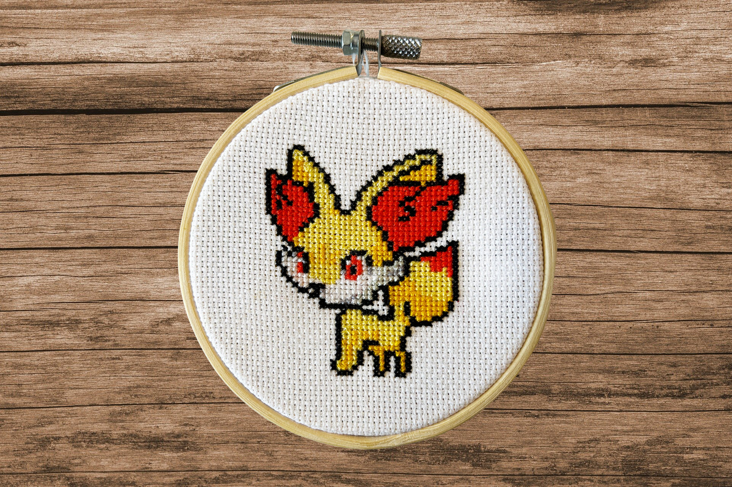 Fennekin Small Cross Stitch Hoop