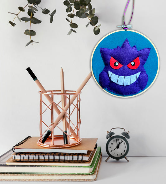 Gengar Felt Embroidery Hoop