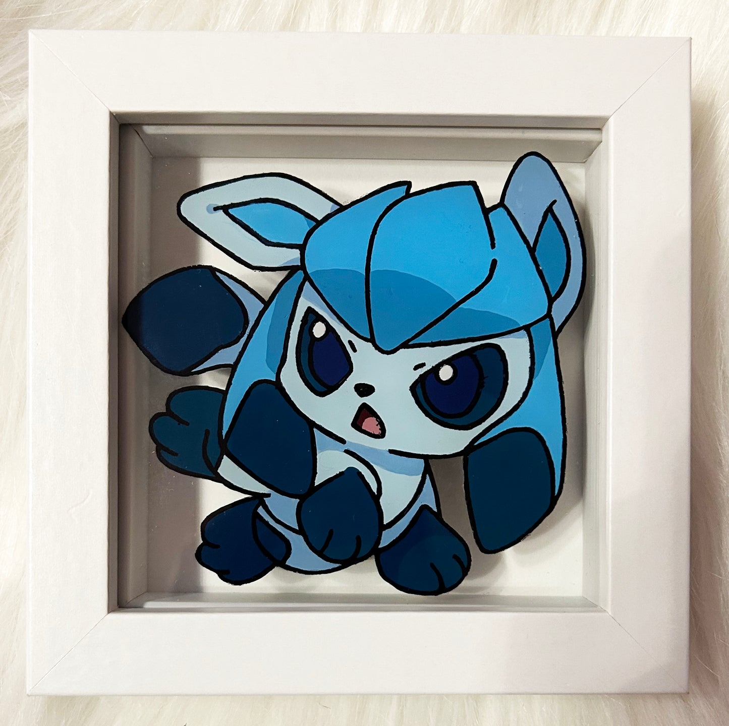 Glaceon Pokemon Glass Painting