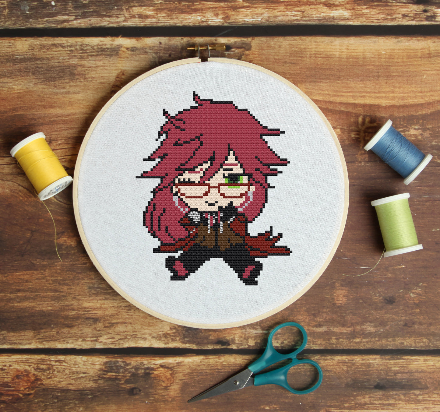 Grell Sutcliff from Black Butler Cross Stitch Pattern