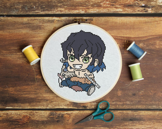 Inosuke from Demon Slayer Cross Stitch Pattern