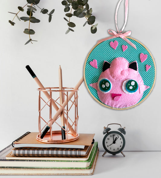 Jigglypuff Felt Embroidery Hoop