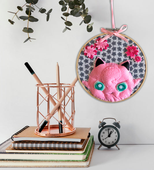 Jigglypuff Felt Embroidery Hoop