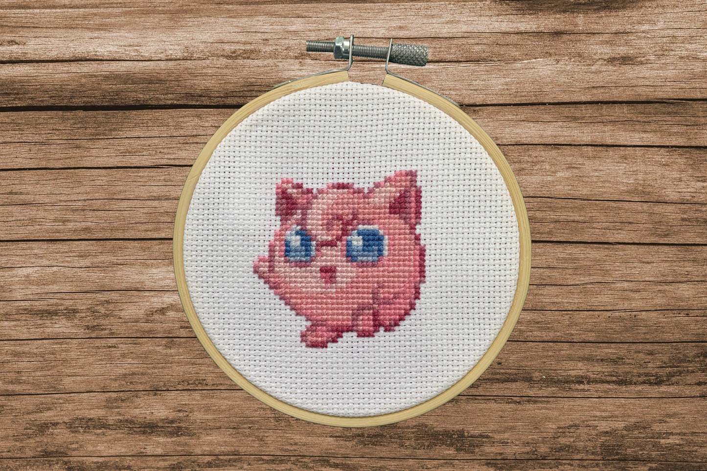 Jigglypuff Small Cross Stitch Hoop