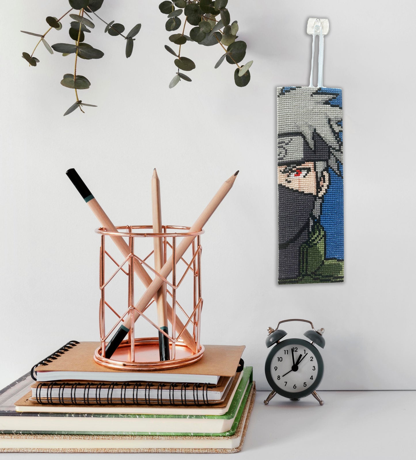 Kakashi Hatake Cross Stitched Bookmark / Wall Hanging