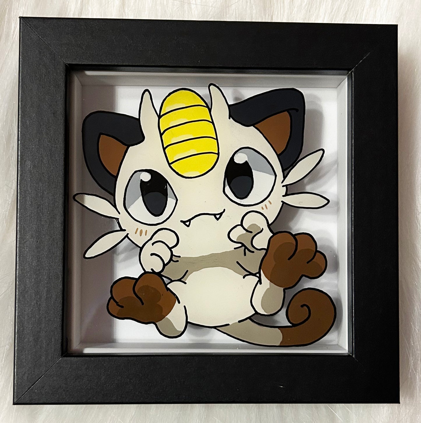 Meowth Pokemon Glass Painting