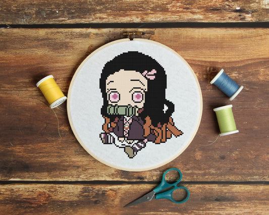 Nezuko from Demon Slayer Cross Stitch Pattern