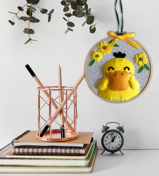 Psyduck Felt Embroidery Hoop