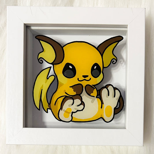 Raichu Pokemon Glass Painting