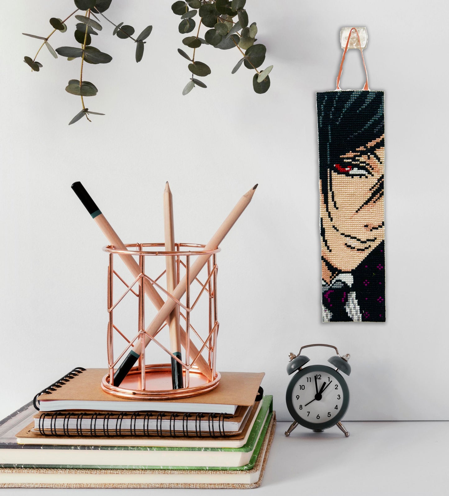 Sebastian Michaelis from Black Butler Cross Stitched Bookmark / Wall Hanging