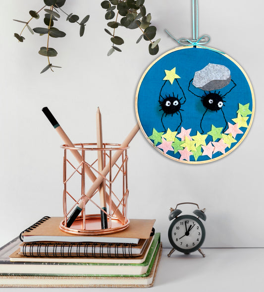 Soot Sprites Felt Embroidery Hoop