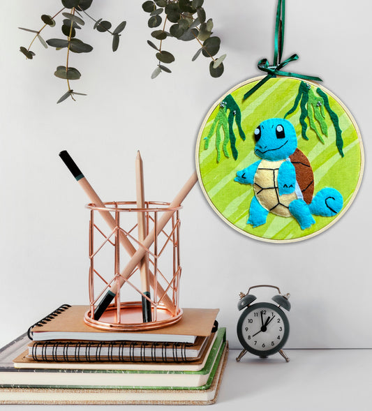 Squirtle Felt Embroidery Hoop