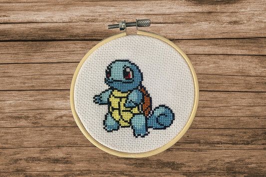 Squirtle Small Cross Stitch Hoop