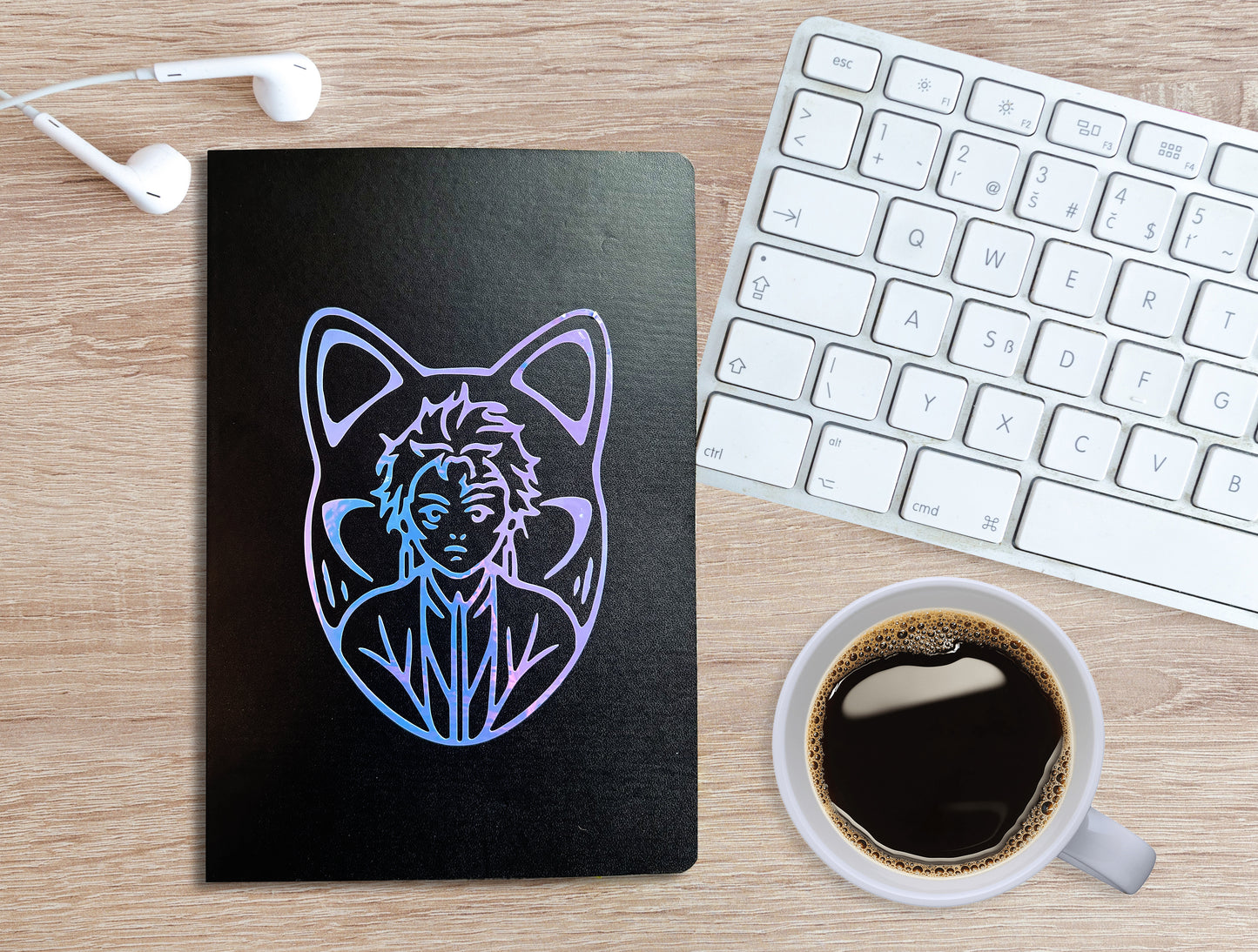 Tanjiro from Demon Slayer A5 Purple Holo Foiled Notebook - Lined