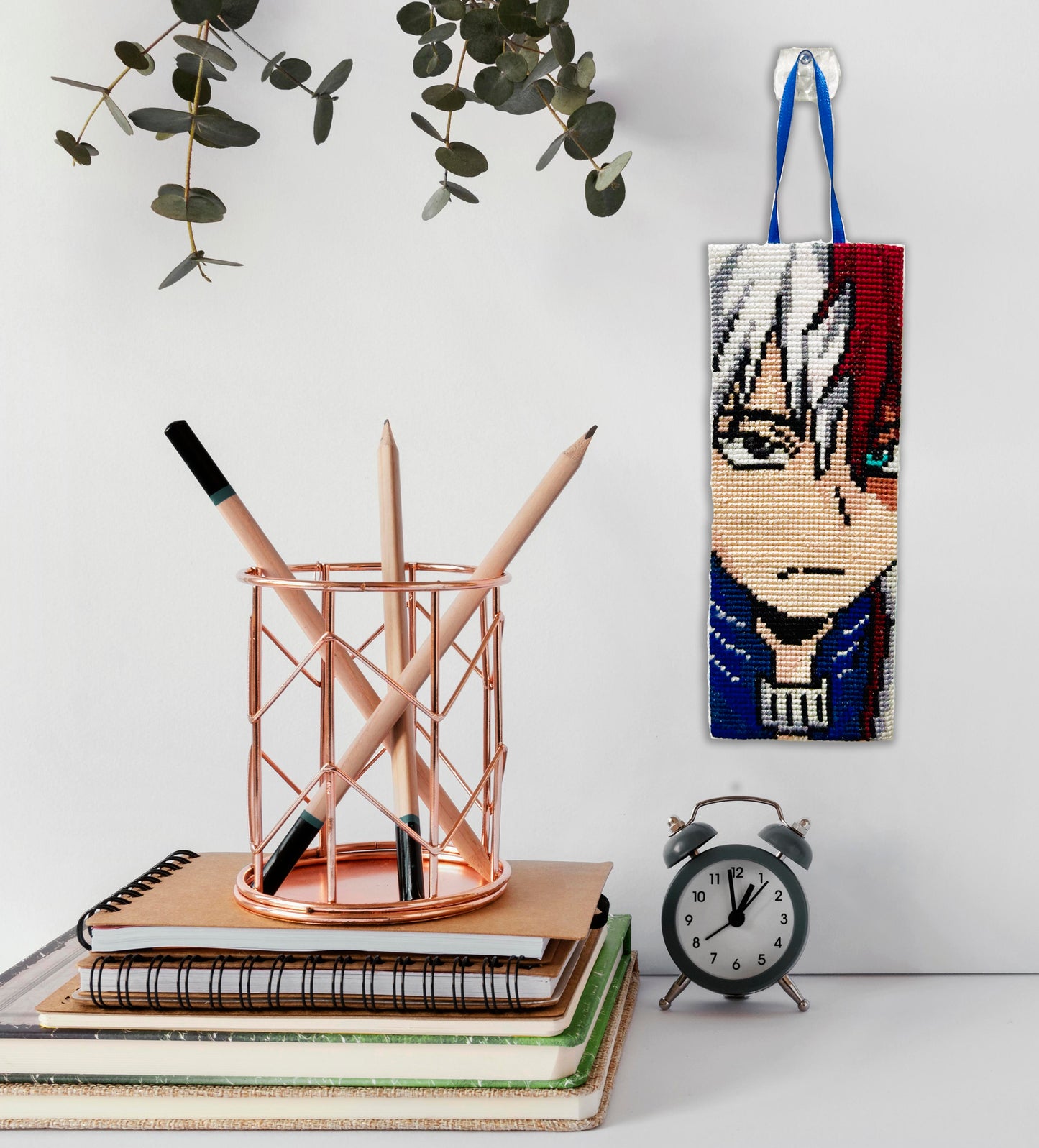 Shoto Todoroki Cross Stitched Bookmark / Wall Hanging