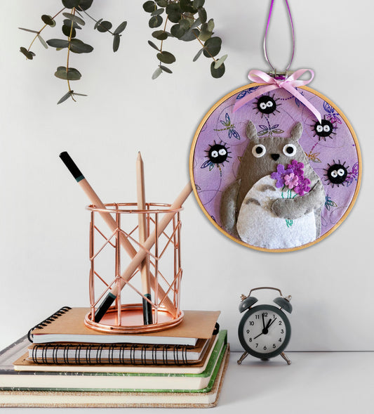 Totoro Felt Embroidery Hoop