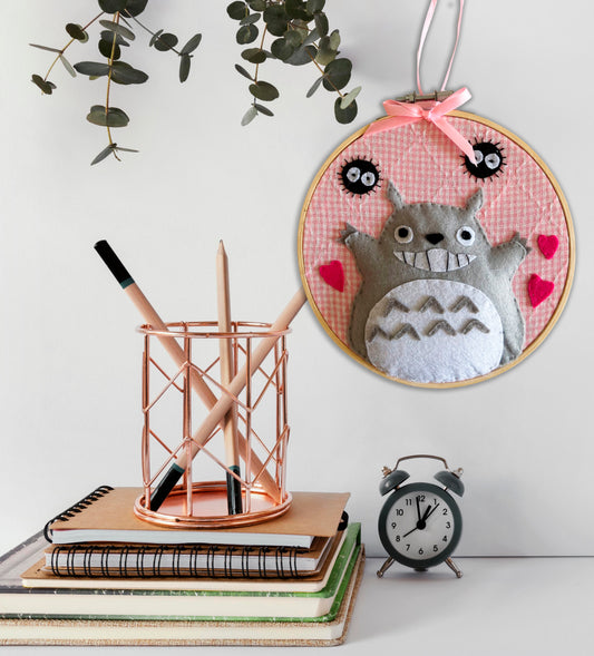 Totoro Felt Embroidery Hoop