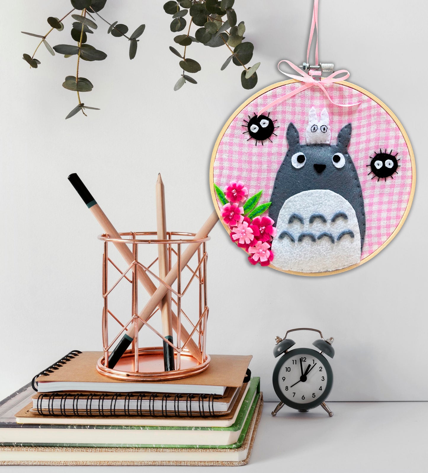 Totoro Felt Embroidery Hoop