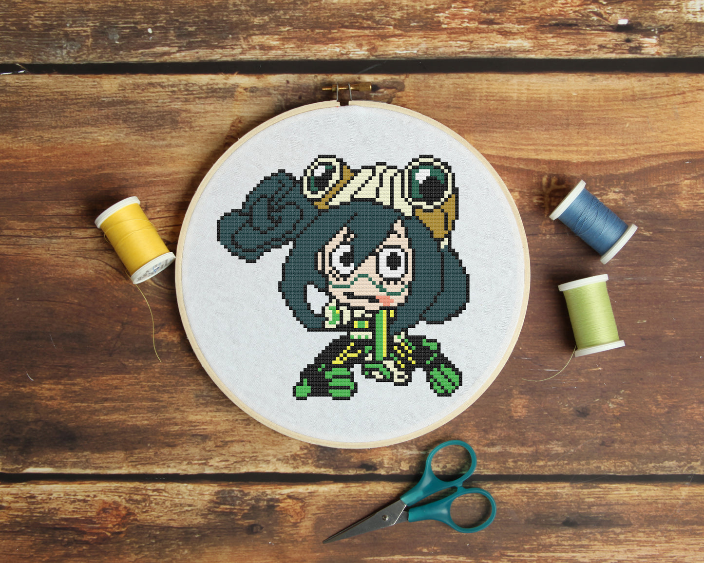 Tsuyu from My Hero Academia Cross Stitch Pattern