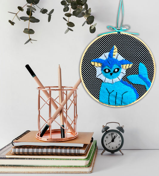 Vaporeon Felt Embroidery Hoop